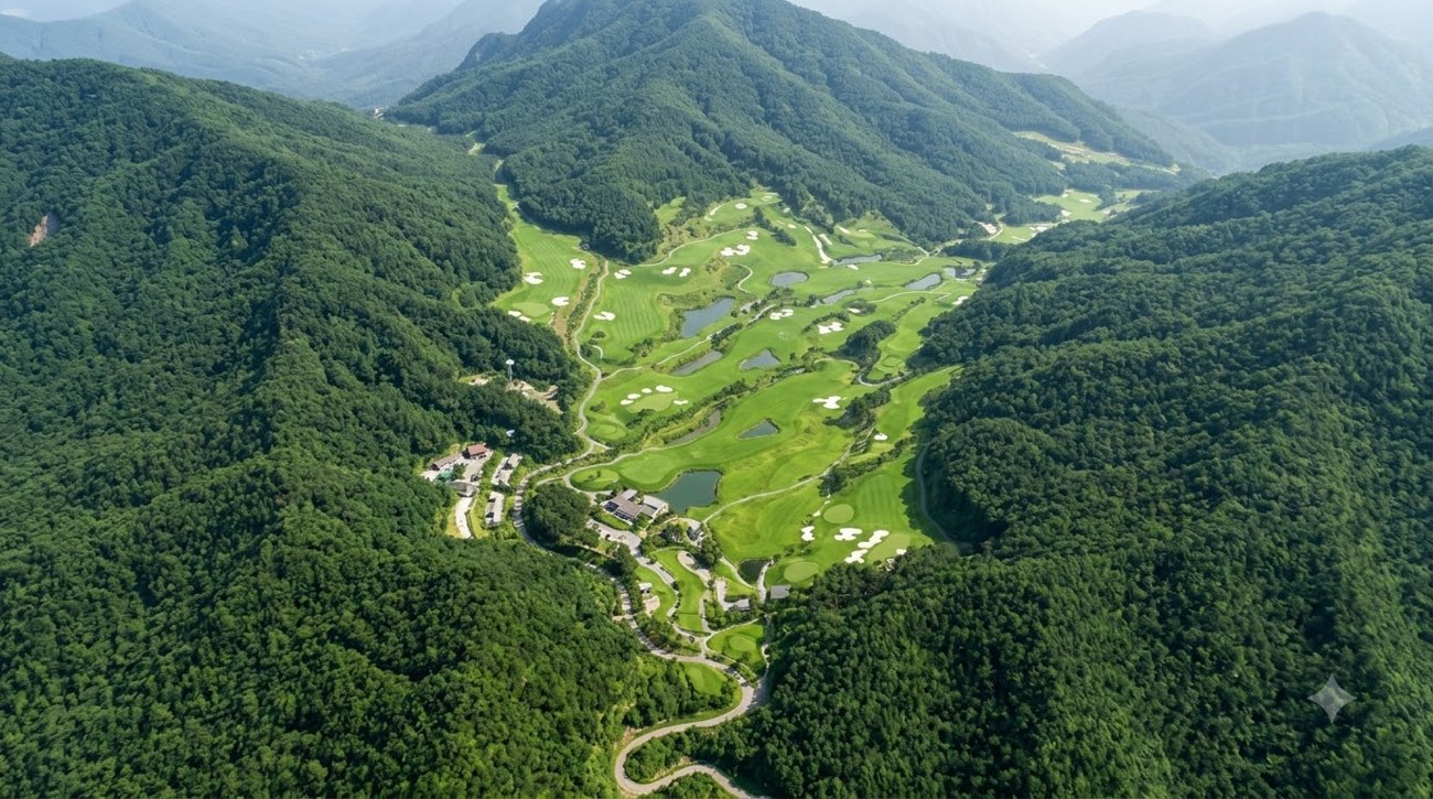 골프 리조트 항공 조감도 예시